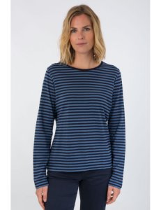 T-shirt rayé Héritage - coton et lin - Coloris - Navire/Bora , Taille AL - 2
