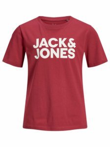 Jack & Jones! Jongens Shirt Korte Mouw - Maat 164 - Rood - Katoen