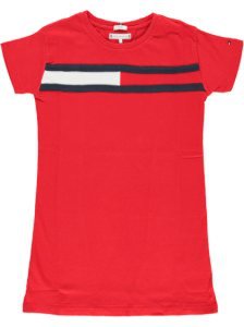 Tommy Hilfiger! meisjes jurk - maat 152 - rood - katoen