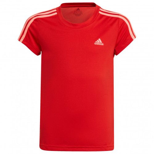 adidas - Kid's 3-Stripes Sport Designed2Move - T-shirt maat 134, rood