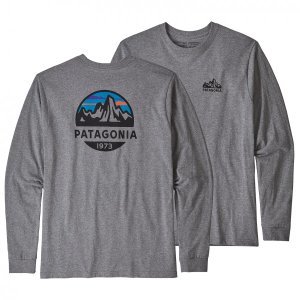 Patagonia - L/S Fitz Roy Scope Responsibili Tee - Longsleeve maat S, grijs