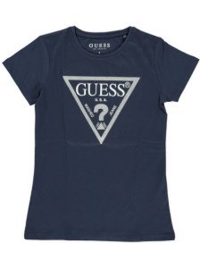 Guess! Meisjes Shirt Korte Mouw - Maat 176 - Donkerblauw - Katoen