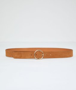 Cinturón hebilla redonda con recubrimiento de cuero - NEW CLARITA - S - Naranja - Mujer - Etam