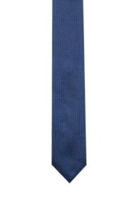 Cravate en jacquard de soie à micro motif bicolore