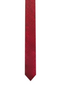 Cravate en jacquard de soie au motif à carreaux abstrait