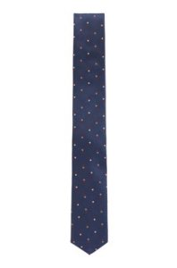 Boss - Cravate en jacquard de soie déperlante à motif, confectionnée en italie