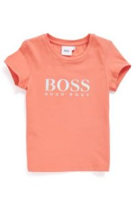 Boss - T-shirt pour enfant en coton stretch à logo irisé