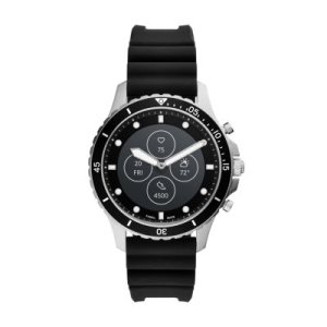 Fossil Herren Hybrid Smartwatch HR FB-01 Silikon Schwarz