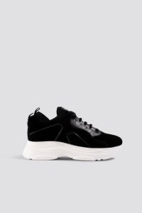 NA-KD Shoes Sporty Faux Suede Sneakers - Black