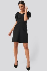 Trendyol Sleeves Flywheel Mini Dress - Black