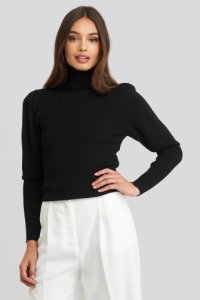 Trendyol Turtleneck Sleeve Detailed Sweater - Black
