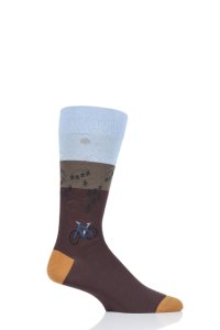 1 Pair Chocolate Scafell Landrover Cotton Socks Men's 9.5-12 Mens - Scott Nichol