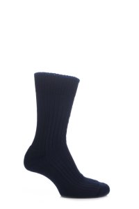 1 Pair Rich Navy Cotton Cushioned Golf Socks Unisex 12-14 Mens - Glenmuir