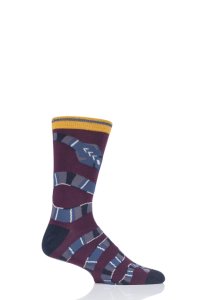 1 Pair Wine Red Serpent All Round Snake Bamboo and Organic Cotton Socks Men's 7-11 Mens - Thought