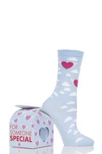 Ladies 1 Pair Burlington Valentines Cotton Heart Socks