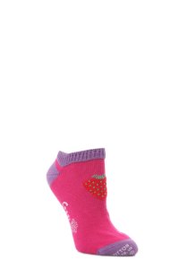 Ladies 1 Pair Corgi 100% Cotton Strawberry Trainer Socks