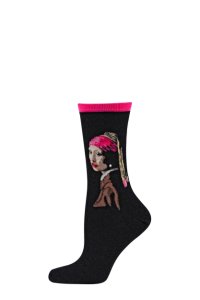 Ladies 1 Pair HotSox Artist Collection Girl with the Pearl Earing Cotton Socks