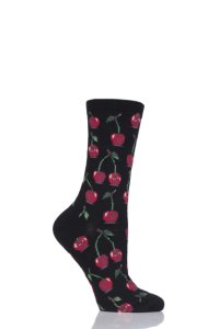 Ladies 1 Pair HotSox Cherries Cotton Socks