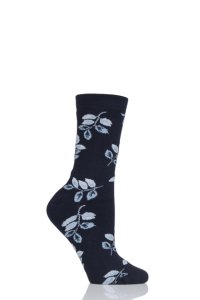 Ladies 1 Pair Thought Larkin Floral Bamboo and Organic Cotton Socks