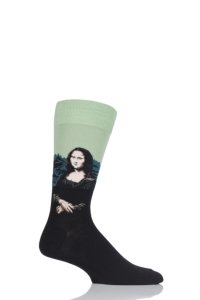 Mens 1 Pair HotSox Artist Collection Mona Lisa Cotton Socks