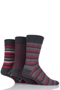 Mens 3 Pair Farah Classic Deluxe Striped Cotton Socks