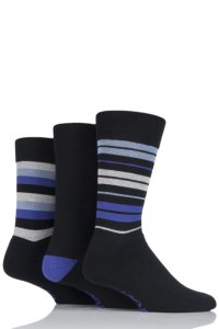 Mens 3 Pair Farah Cushioned Foot Striped Socks