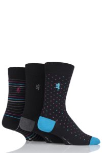 Mens 3 Pair Pringle Black Label Micro Dot and Stripe Socks