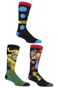 Mens 3 Pair SockShop Marvel Thor and Loki Cotton Socks