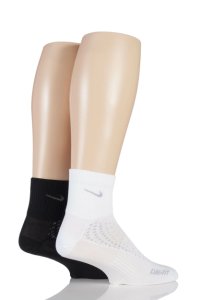 Mens & Ladies 2 Pair Nike Anti Blister Running Light Quarter Sock