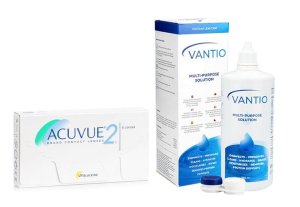 Acuvue Kontaktlinsen - Acuvue 2, 6er pack + vantio multi-purpose 360 ml mit behälter