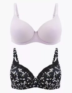 M&S Collection 2 Pack Full Cup T-Shirt Bras A-DD