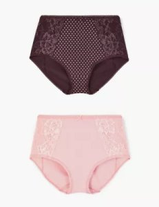 M&S Collection 2 Pack Lace Full Control Shaping Knickers