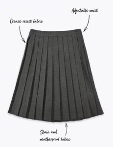 M&S Girls Girls' Adaptive School Skirt - 8-9 Y - Grey, Grey,Black