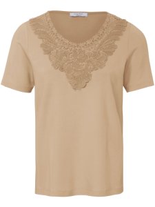 Le T-shirt empiècement dentelle florale  mayfair by Peter Hahn beige