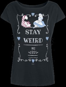 Alice im Wunderland Stay Weird T-Shirt schwarz