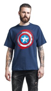 Captain America Shield Logo T-Shirt navy