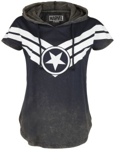 Captain America  Star  Girl-Shirt  blau