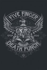Five Finger Death Punch Howe Eagle Crest T-Shirt schwarz