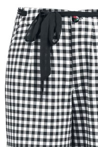 Pussy Deluxe Plaid Cherries Culottes Pants Stoffhose weiß schwarz
