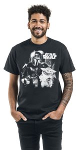 Star Wars The Mandalorian - BW Photo T-Shirt schwarz