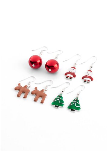Bonprix - Diese christmas-ohrringe sorgen für weihnachtsstimmung! (93813695) in silberfarben/multi