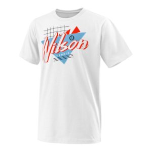 Wilson Nostalgia Tech T-Shirt Jungen - Weiß, Hellblau
