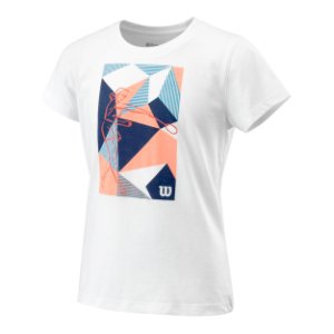 Wilson Prism Play Tech T-Shirt Mädchen - Weiß, Mehrfarbig