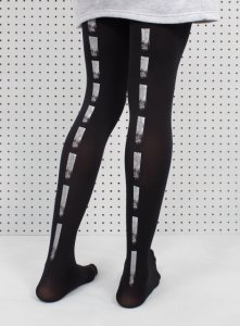 Young British Designers - Black paint dash tights by hose.