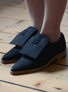 Handmade Derby Shoe in Black Nubuck by OFKT