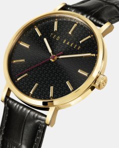 Ted Baker - Embossed croc effect leather strap watch