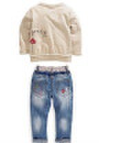 Cute kids Baby Girls Tops Jeans Denim Pants Set Outfits Spring Autumn Clothing