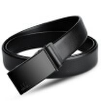 Delidu De Lidu men&39s belt automatic buckle leather belt fashion business casual men&39s belt D-ZCDZDK-D66 black surface upgrade hemming belt body