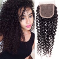Peruvian Kinky Curly Closure 44 Free Part Lace Closure Grade 7a Virgin Peruvian Curly Closure Human Hair