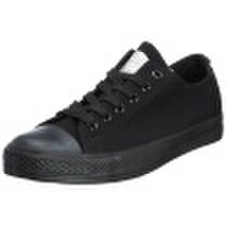 Pullrior solid color tie with low to help fashion tide section couples canvas shoes work shoes WXY167 black 38